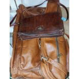 A The Bridge Vintage Leather handbag and another large leather bag