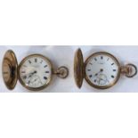 A gilt Thomas Russell Hunter pocket watch and another by Elgin.