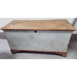 A 19th century blanket box in part pine/cream finish