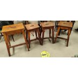 Four vintage Art School stools, 1920's
