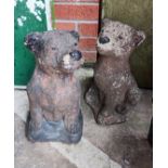 A pair of painted reconstituted stones dogs, height 38cm