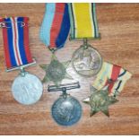 Andrew chesnut: two WWI medals, one being a Mercantile Marine Medal and three WWII medals, including