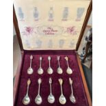 A cased set of limited edition hallmarked silver 'The Queen's Beasts Collection' of spoons, each