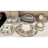 A selection of Booth's "Floradora" dinner/teaware, 30 pieces approx; a selection of blue & white