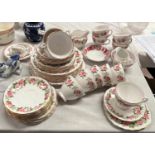 A Colclough floral tea service of 40 pieces approx