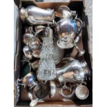 A selection of silver plate and cutlery etc