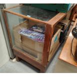 An oak framed and glazed shop display cabinet, 112 x 61 x 93cm high