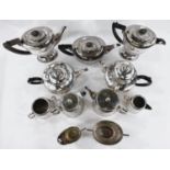 A 4 piece silver plated tea service, other silver plated tea ware