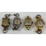 Four Art Deco style ladies wristwatches.