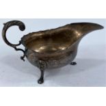 A sauce boat with cut rim and lion mask feet, London 1901, 5.2 oz