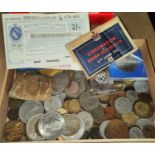 A large quantity of GB coinage, including crowns; a 10s note, 1.5 kg approx