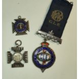 Four various hallmarked silver Masonic jewels.