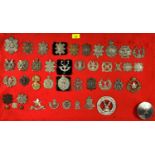 A display of Scottish military badges etc