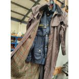 A Barbour International blue jacket, medium & a Jack Murphy Long Coat, size 10.