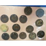 A selection 13 various tokens