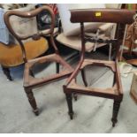 A pair of William IV dining chairs; 4 other early 19th century chairs (some no seats)