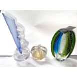 A Swedish Art Glass fruit paperweight, signed, height 10cm; a Rosenthal 'Studio Line' jug; a