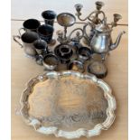 A selection of silver plate etc