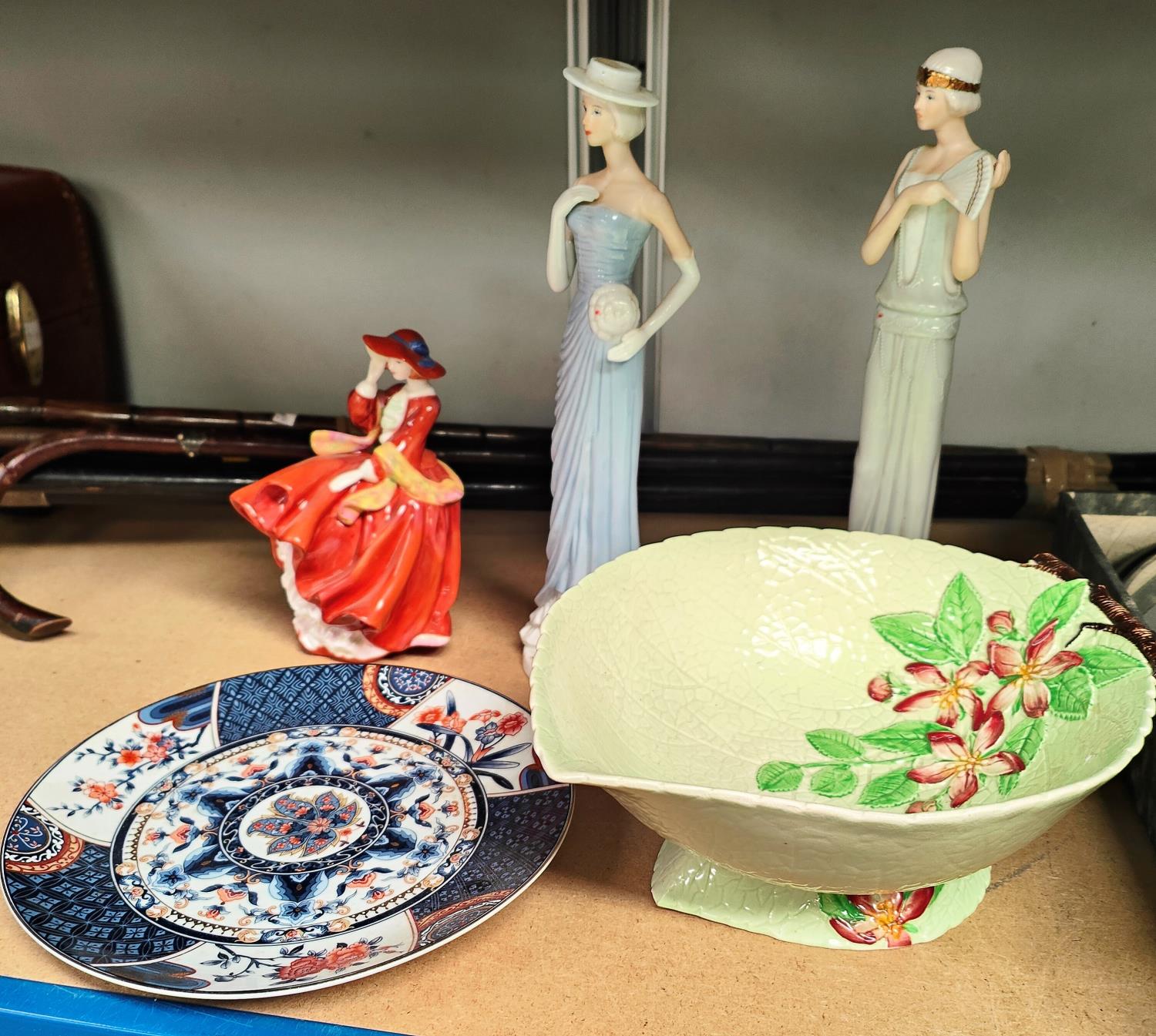 A Carltonware leaf bowl and a Japanese saucer