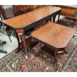 A mahogany period style 2 tier side table; a similar occasional table