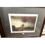 Will Henderson "River Landscape", metzotint and 2 prints after Birket Foster