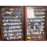 2 display cases containing a good selection of novelty and other thimbles