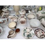 A large selection of Masons covered pots, dishes etc
