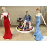 A Coalport limited edition figure:  Diana at Home, 143/2450; a Royal Doulton limited edition figure: