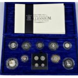 A Royal Mint Millennium cased coin set including Maundy silver