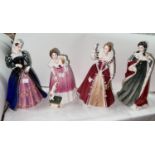 Four Royal Doulton limited edition Queens of the Realm figures:  Queen Anne, HN3141; Mary Queen of