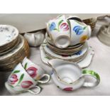 A Duchess part coffee service, 30 pieces approx; a floral part coffee service; decorative plates;