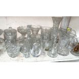 A large selection of cut glassware