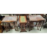 Two mahogany nests of 3 occasional tables