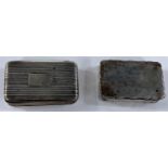 A hallmarked silver rectangular snuff box, engine turned, Birmingham 1824, by Thomas Shaw; a similar