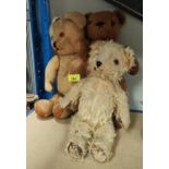 Three vintage teddy bears