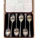 A cased set of hallmarked silver teaspoons, , costume jewellery etc