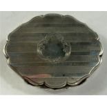 An oval patch box, engine turned with wavy border, Birmingham 1850