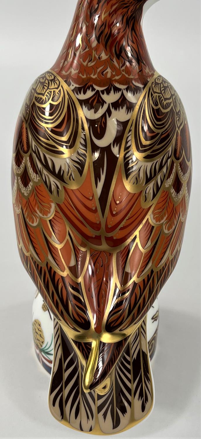 A Royal Crown Derby boxed paperweight bird of prey:  Golden Eagle, gold stopper, limited edition, - Image 2 of 4