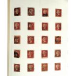 An album of 1864-1879 Penny Red stamps, part plate