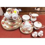 A selection of Royal Albert 'Old Country Roses' dinner and tea ware