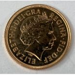 A gold sovereign 2002