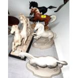 Two Franklin Mint ceramic horses; others similar