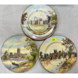 Two Royal Worcester 'Cathedral Plates' Hereford Cathedral and Gloucester Cathedral
