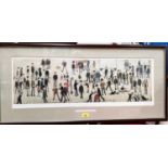 After L.S. Lowry - a limited edition print 70/850, titled: "Crowd around a Cricket Sight Board",