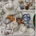 A white and gilt Royal Crown Derby part tea service, a Spode New Stone 4 piece , other similar tea