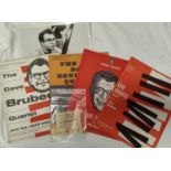 DAVE BRUBECK: concert programme and ticket, 1961; 3 others (one with ticket) and a contemporary