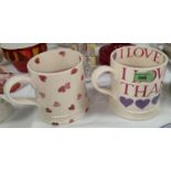 An Emma Bridgewater quart mug:  "I love you more than Marlon Brando"; a similar mug