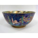 A large Wedgwood Fairyland lustre Imperial style bowl, Poplar Tree pattern to exterior and
