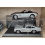 5 James Bond Scale Auto Art Cars from various eras    including Aston Martin etc