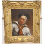 19th Century English School:  oil on board, an old salt, signed indistinctly and dated 1865, 22 x